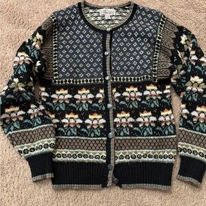 Karen Scott Multicolor Knit Cardigan